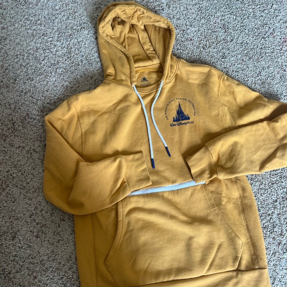 Disney Tops - Disney World 50th Anniversary Gold Hoodie with zipper kangaroo pocket